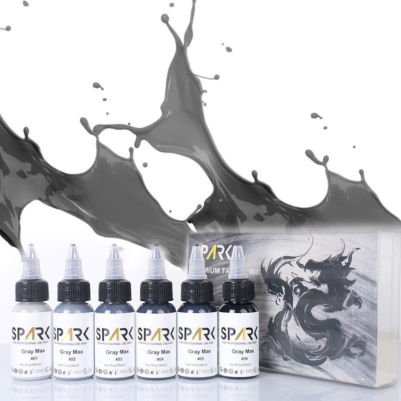 Professional Premium Organic 30ml (1oz) Per Bottle Gray Tattoo Ink Set For Tattooing And Body Art