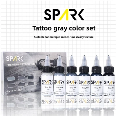 مجموعة حبر الماكياج الدائمة المخصصة المحترفة Spark Gray 30ml/1oz الحبر الوشم العضوي لفنانين الوشم
